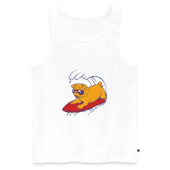 Surfing Is My Therapy - Männer Premium Bio Tank Top - Weiß - Vorne - Michal (187cm)