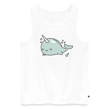 mignon bébé narval dans la mer - Débardeur bio Premium Homme - blanc - Devant - Michal (187cm)