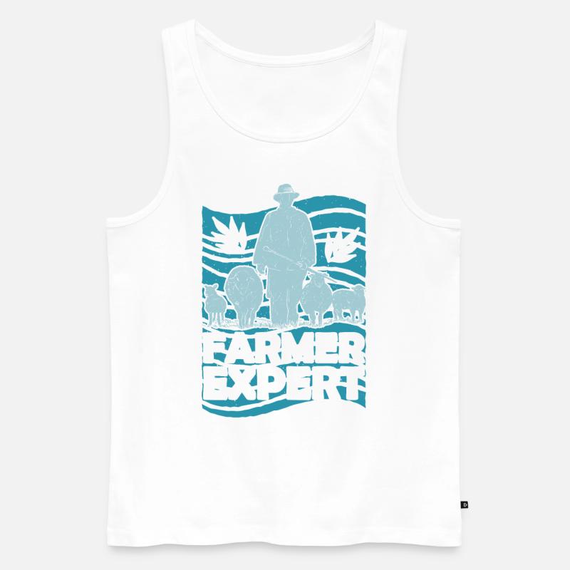 Farmer Expert - Männer Premium Bio Tank Top - Weiß