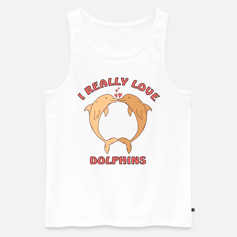 ich liebe Delfine - Männer Premium Bio Tank Top - Weiß