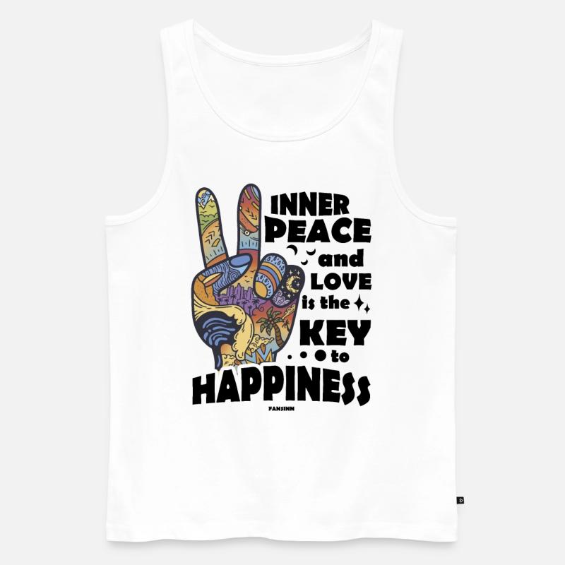 innerer Frieden Kunst Geschenk - Männer Premium Bio Tank Top - Weiß
