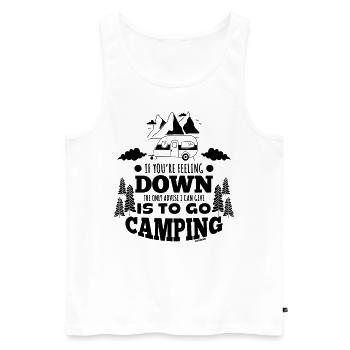 Camping - Débardeur bio Premium Homme - blanc - Devant - AI Model Male 178 light (178cm)