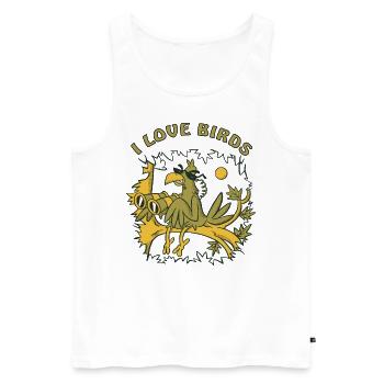 I love birds - Men's Premium Organic Tank Top - white - Front - AI Model Male 178 light (178cm)