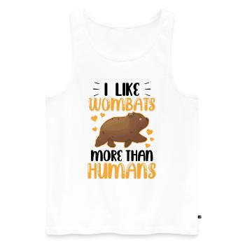 Wombat ressemble plus à un marsupial australien - Débardeur bio Premium Homme - blanc - Devant - Michal (187cm)