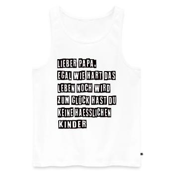 Bester Papa Vater Vatertag Vater und Sohn - Männer Premium Bio Tank Top - Weiß - Vorne - Michal (187cm)