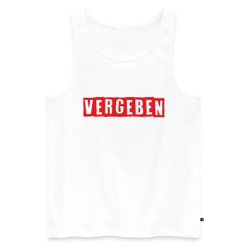 Vergeben - Männer Premium Bio Tank Top - Weiß - Vorne - AI Model Male 178 light (178cm)