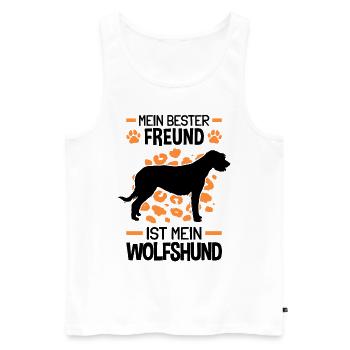 Irischer Wolfshund ist mein Freund Wolfhound - Männer Premium Bio Tank Top - Weiß - Vorne - Michal (187cm)