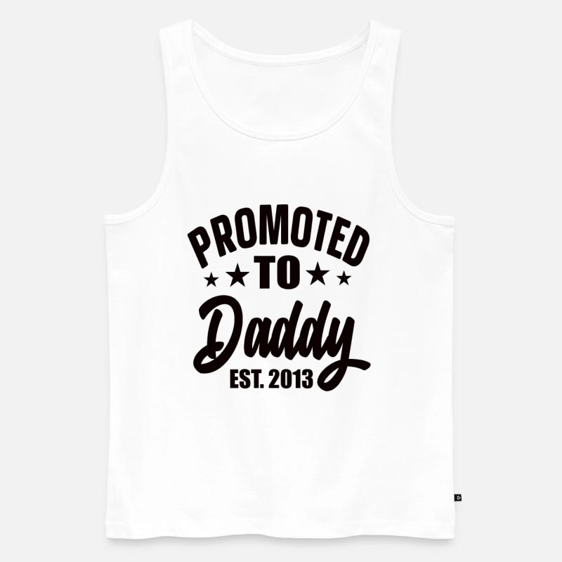 Promoted To Daddy Est 2013 - Männer Premium Bio Tank Top - Weiß