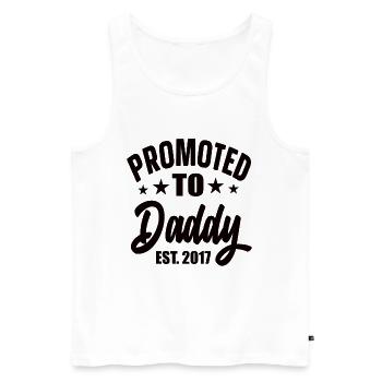 Promoted To Daddy Est 2017 - Männer Premium Bio Tank Top - Weiß - Vorne - Michal (187cm)