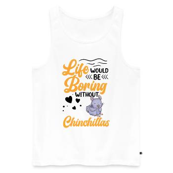 Alésage sans chinchilla rongeur chinchilla - Débardeur bio Premium Homme - blanc - Devant - Michal (187cm)