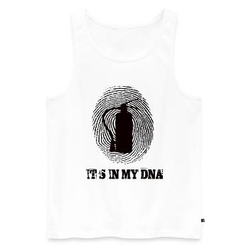 Feuerwehr Its Iny My Dna - Männer Premium Bio Tank Top - Weiß - Vorne - Michal (187cm)