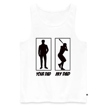 Ton père mon père Baseball Papa - Débardeur bio Premium Homme - blanc - Devant - Michal (187cm)
