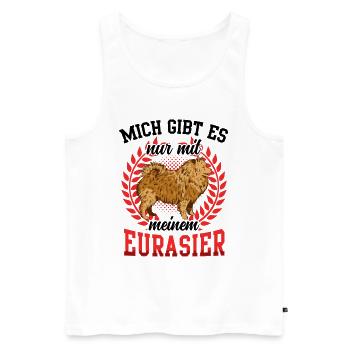 Gibt es nur mit Eurasier Spitz Eurasian Dog - Männer Premium Bio Tank Top - Weiß - Vorne - Michal (187cm)