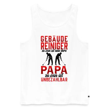 Gebäudereiniger sein ist eine Ehre Fensterputzer - Männer Premium Bio Tank Top - Weiß - Vorne - Michal (187cm)