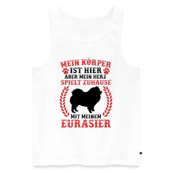 Eurasier spielt Zuhause Spitz Eurasian Dog - Männer Premium Bio Tank Top - Weiß - Vorne - Michal (187cm)
