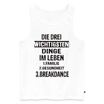 Breakdance - Männer Premium Bio Tank Top - Weiß - Vorne - AI Model Male 178 light (178cm)