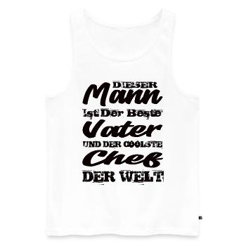 Chef - Männer Premium Bio Tank Top - Weiß - Vorne - Michal (187cm)