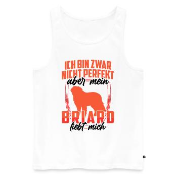 Mein Briard liebt mich Berger de Brie - Männer Premium Bio Tank Top - Weiß - Vorne - AI Model Male 178 light (178cm)