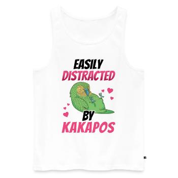 Kakapo distracts flightless parrot Kakapo - Men's Premium Organic Tank Top - white - Front - AI Model Male 178 light (178cm)