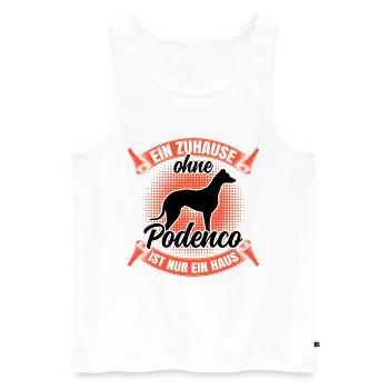Ohne meinen Podenco spanischer Windhund - Männer Premium Bio Tank Top - Weiß - Vorne - Michal (187cm)