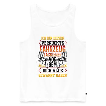 Verrückter Vermessungstechniker Vermesser - Männer Premium Bio Tank Top - Weiß - Vorne - AI Model Male 178 light (178cm)