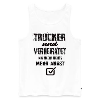 Trucker und Verheiratet - Männer Premium Bio Tank Top - Weiß - Vorne - Michal (187cm)