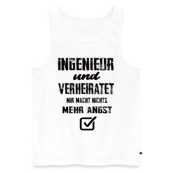 Ingenieur und Verheiratet - Männer Premium Bio Tank Top - Weiß - Vorne - Michal (187cm)