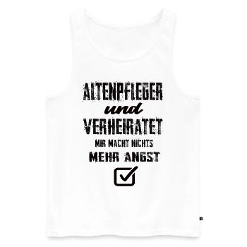 Altenpfleger und Verheiratet - Männer Premium Bio Tank Top - Weiß - Vorne - Michal (187cm)