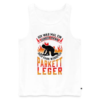 Parkettleger war mal jung Fußbodenleger - Männer Premium Bio Tank Top - Weiß - Vorne - AI Model Male 178 light (178cm)