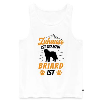 Zuhause ist wo mein Briard ist Berger de Brie - Männer Premium Bio Tank Top - Weiß - Vorne - AI Model Male 178 light (178cm)
