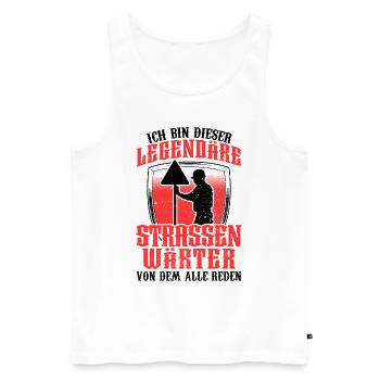 Legendärer Straßenwärter Straßenbauer - Männer Premium Bio Tank Top - Weiß - Vorne - Michal (187cm)