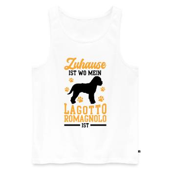 Lagotto Romagnolo ist Zuhause Wasserhund - Männer Premium Bio Tank Top - Weiß - Vorne - Michal (187cm)