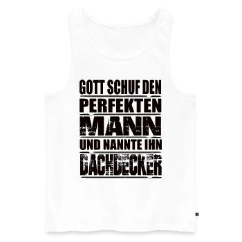 Dachdecker - Männer Premium Bio Tank Top - Weiß - Vorne - Michal (187cm)