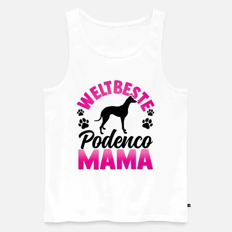 Beste Podenco Mama spanischer Windhund - Männer Premium Bio Tank Top - Weiß