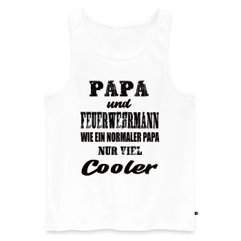 Papa und Feuerwehrmann - Männer Premium Bio Tank Top - Weiß - Vorne - Michal (187cm)