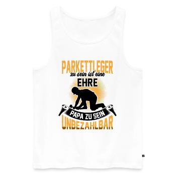 Parkettleger sein ist eine Ehre Fußbodenleger - Männer Premium Bio Tank Top - Weiß - Vorne - AI Model Male 178 light (178cm)