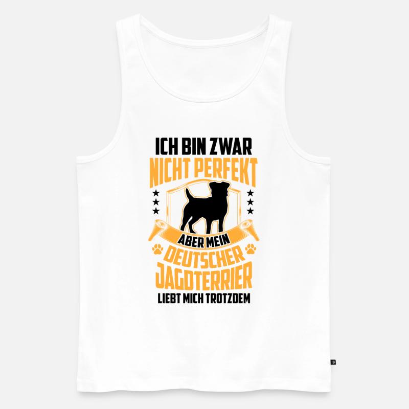 Deutscher Jagdterrier ist nicht perfekt - Männer Premium Bio Tank Top - Weiß