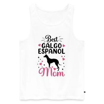 Meilleur Galgo Español Maman Lévrier espagnol - Débardeur bio Premium Homme - blanc - Devant - AI Model Male 178 light (178cm)