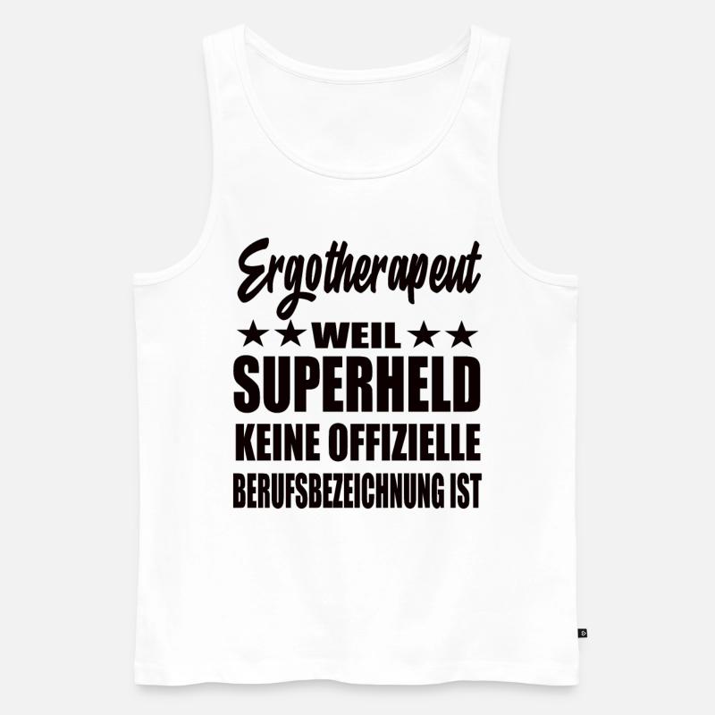 Ergotherapeut Superheld Spruch - Männer Premium Bio Tank Top - Weiß