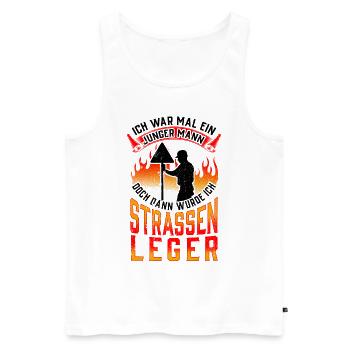 Straßenwärter war mal jung Straßenbauer - Männer Premium Bio Tank Top - Weiß - Vorne - Michal (187cm)