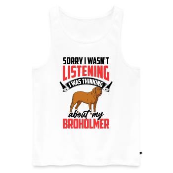 Thinking of my Broholmer Great Dane - Men's Premium Organic Tank Top - white - Front - Michal (187cm)