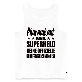 Pharmakant Superheld Spruch - Männer Premium Bio Tank Top - Weiß - Vorne - Michal (187cm)