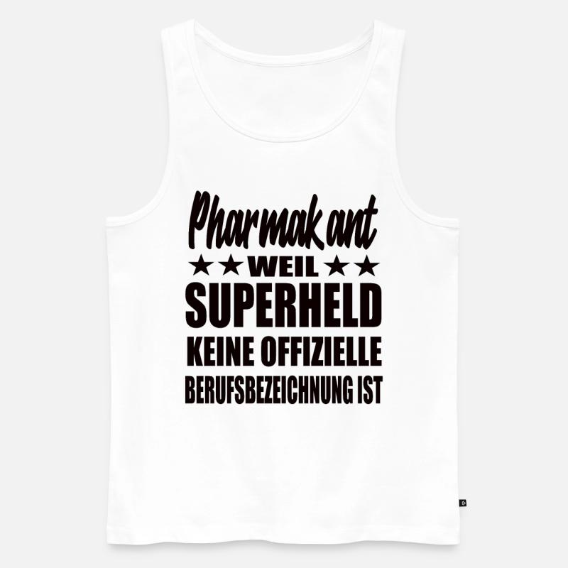 Pharmakant Superheld Spruch - Männer Premium Bio Tank Top - Weiß