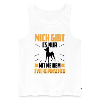 Nur mit meinem Zwergpinscher Pinscher - Männer Premium Bio Tank Top - Weiß - Vorne - Michal (187cm)