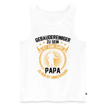 Gebäudereiniger ist eine Ehre Fassadenreiniger - Männer Premium Bio Tank Top - Weiß - Vorne - Michal (187cm)