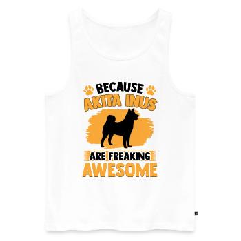 Akita Inu are fantastic Japanese Akita Inu - Men's Premium Organic Tank Top - white - Front - Michal (187cm)