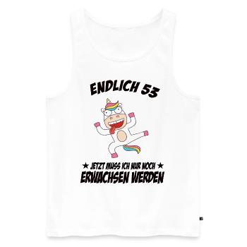 53 Geburtstag Positive Sprüche Zum 53 geburtstag - Männer Premium Bio Tank Top - Weiß - Vorne - Michal (187cm)