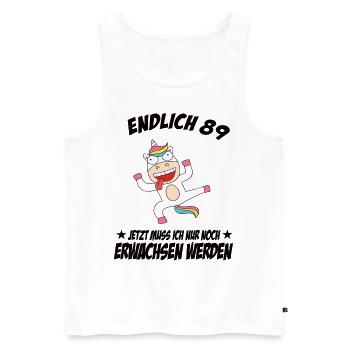 89 Geburtstag Positive Sprüche Zum 89 geburtstag - Männer Premium Bio Tank Top - Weiß - Vorne - AI Model Male 178 light (178cm)