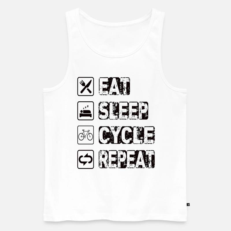 Eat Sleep Cycle Repeat - Männer Premium Bio Tank Top - Weiß