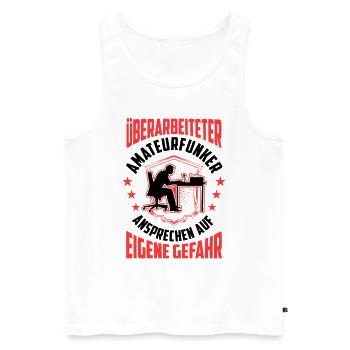 Überarbeiteter Amateurfunker Funkamateur - Männer Premium Bio Tank Top - Weiß - Vorne - Michal (187cm)